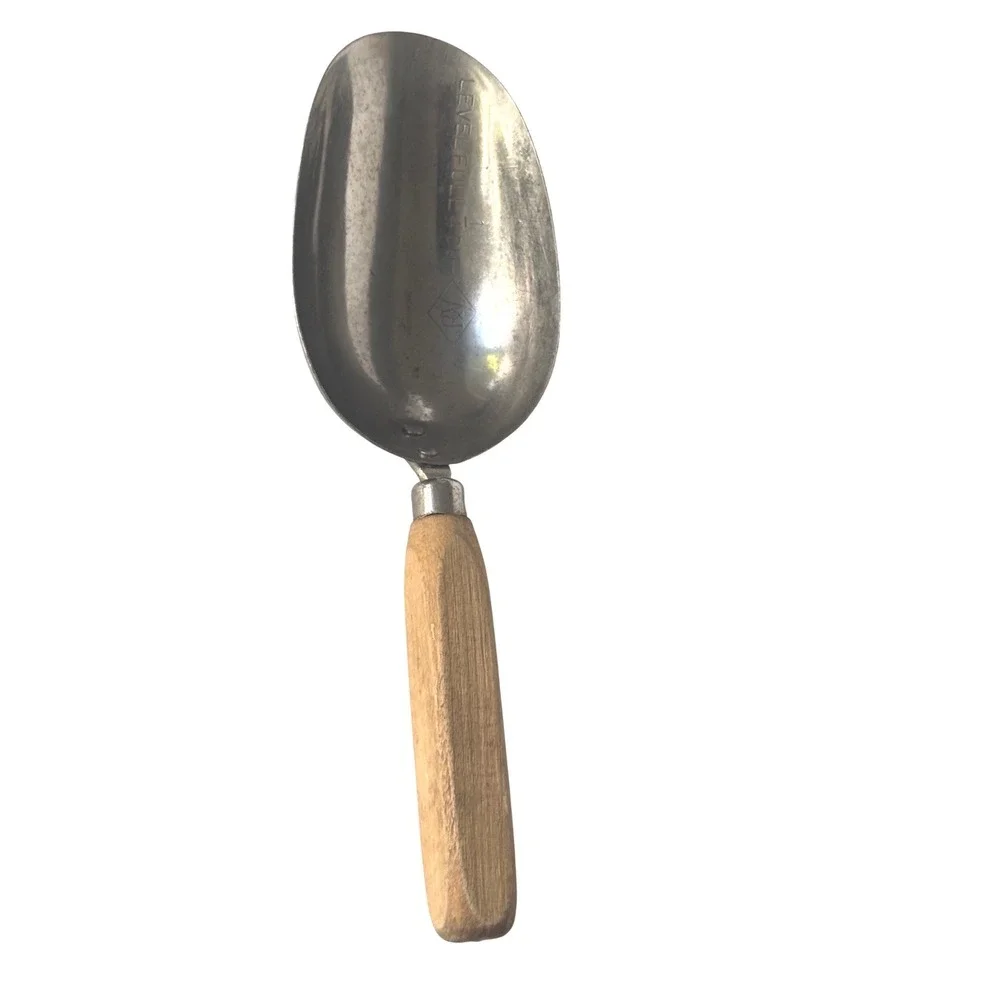 Vintage A&S 1/4‎ Cup Aluminum Scoop Wood Handle Advertising Palos Verdes CA
